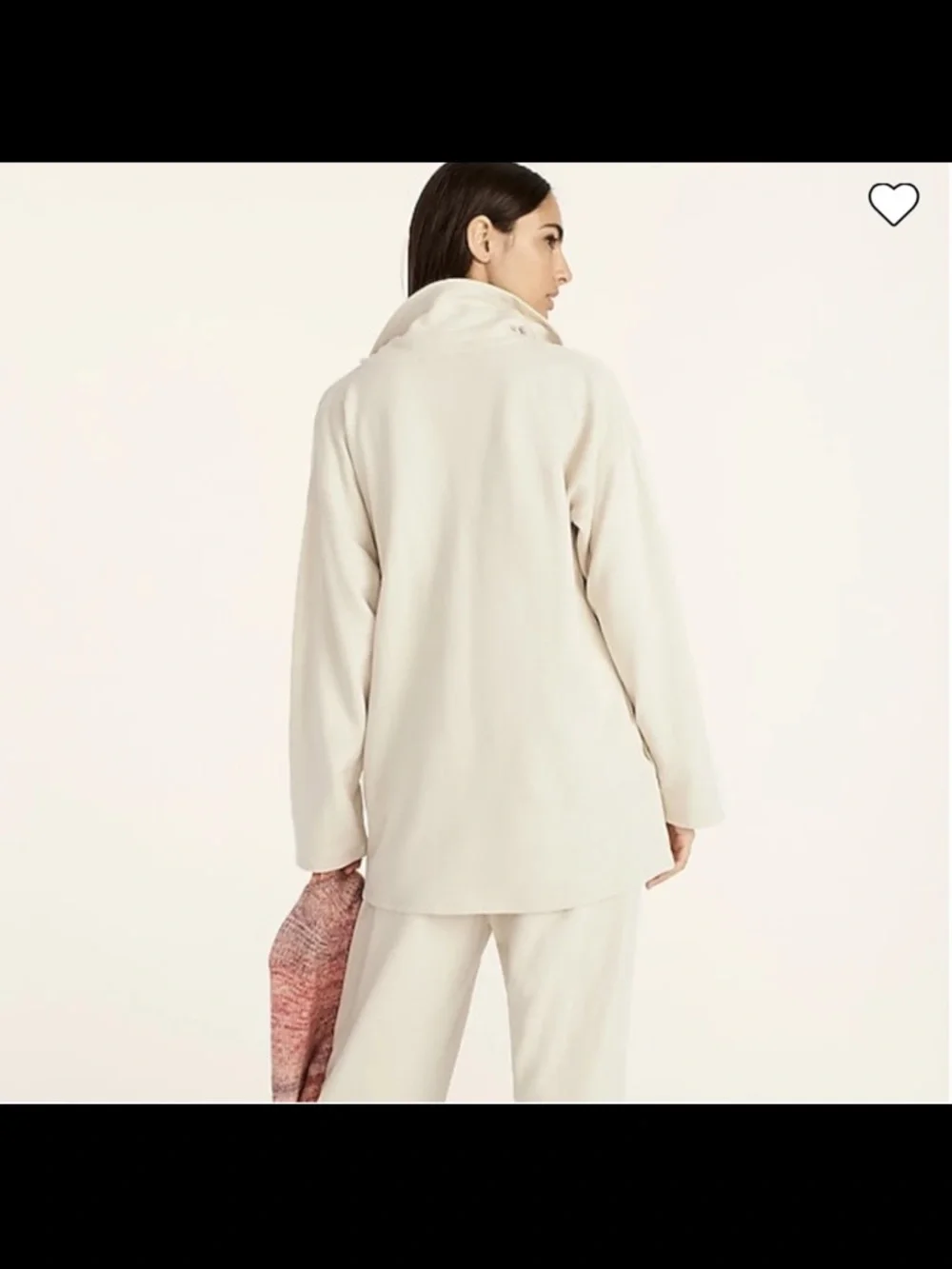 J. Crew University terry long half-zip tunic Cream Quarter-Zip Pullover